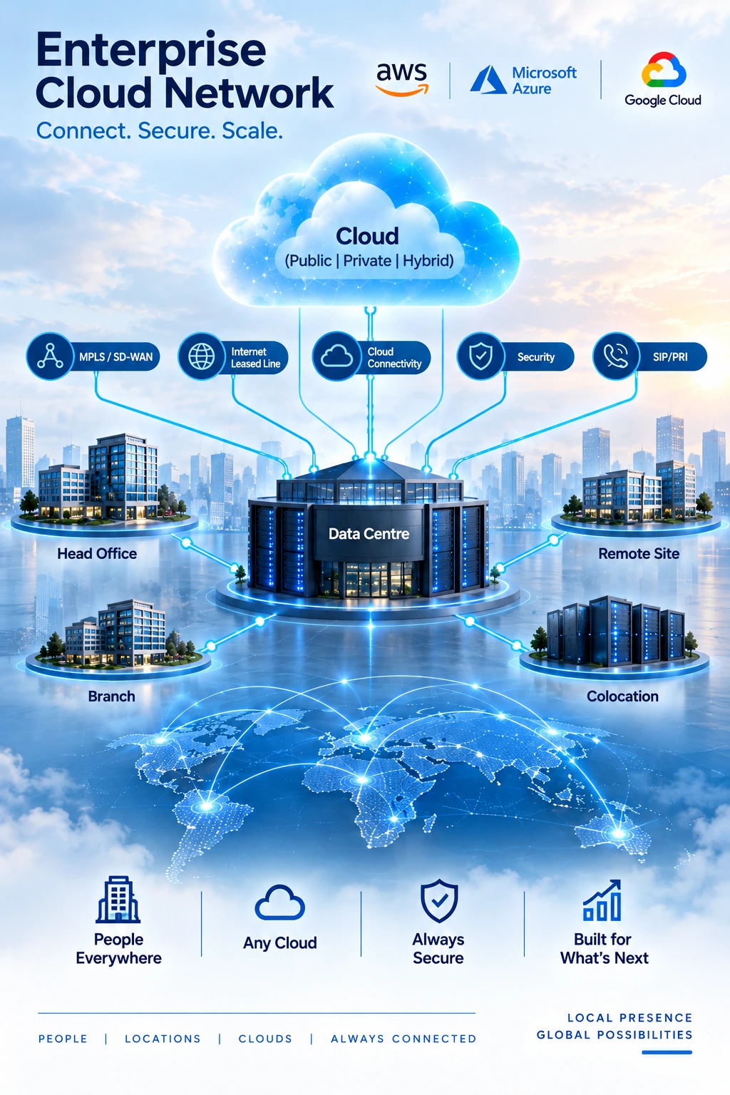 cloud-connectivity-architecture Cloud connectivity architecture linking enterprise sites and cloud services