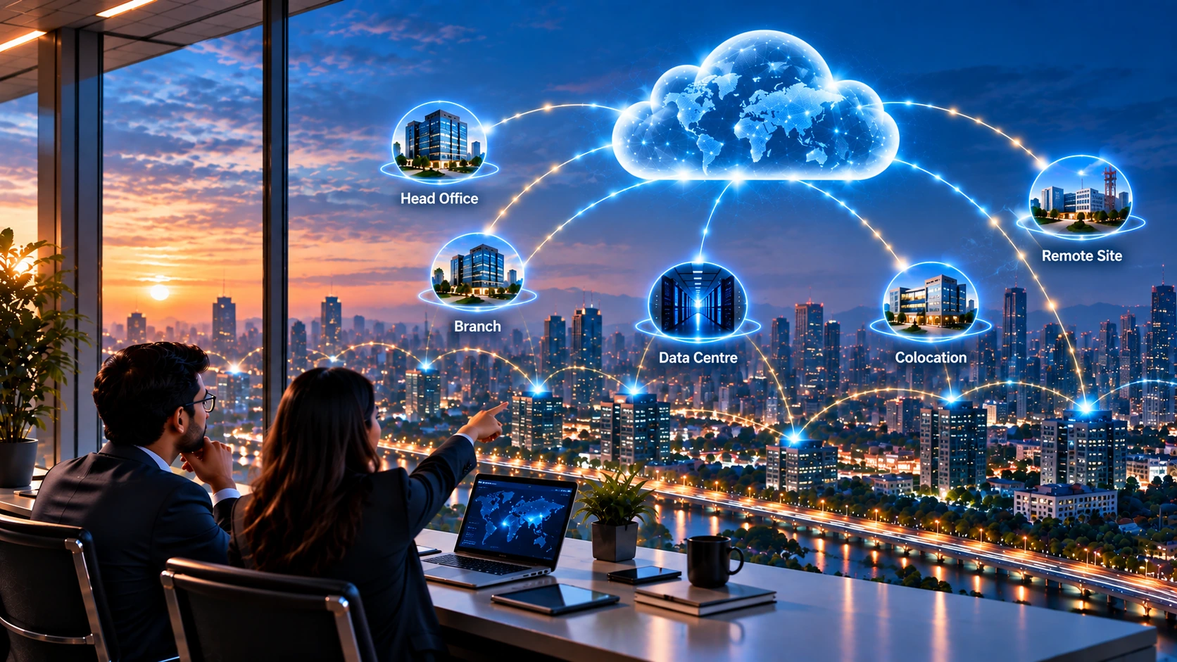Enterprise cloud network connecting business locations Enterprise cloud network connecting business locations