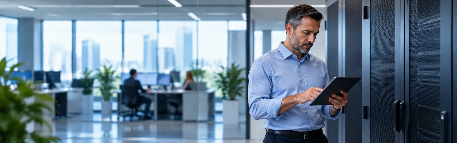 Infrastructure professional reviewing operational outcomes